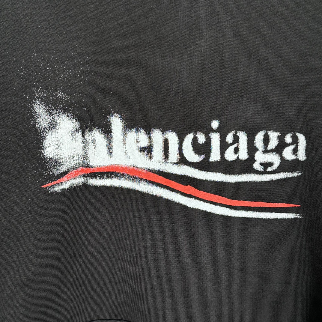Balenciaga Logo Hoodies 'Black'（767877TQVI71569）