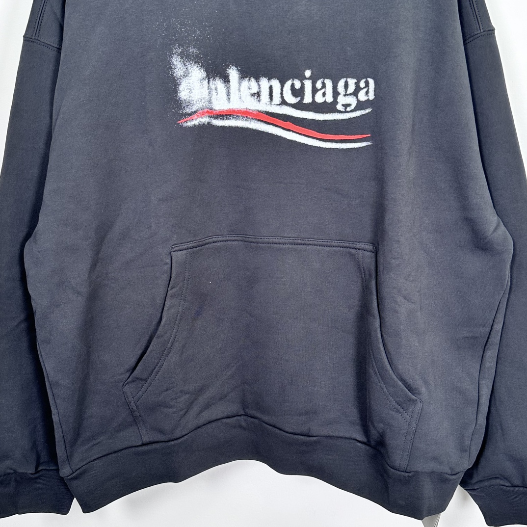 Balenciaga Logo Hoodies 'Black'（767877TQVI71569）