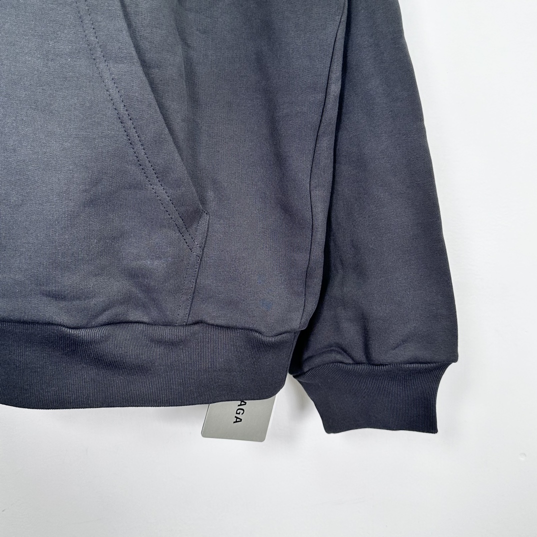 Balenciaga Logo Hoodies 'Black'（767877TQVI71569）