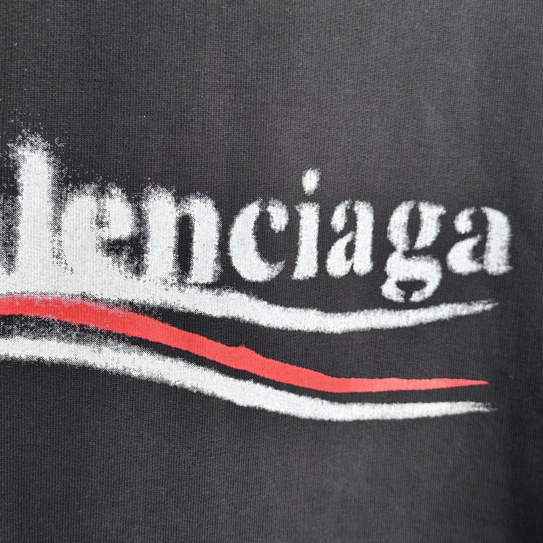 Balenciaga Logo Hoodies 'Black'（767877TQVI71569）
