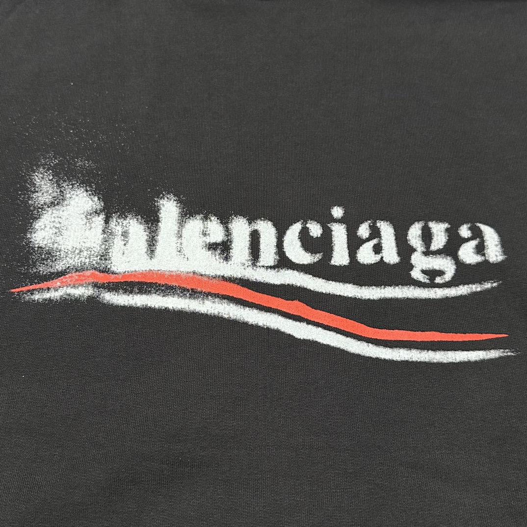 Balenciaga Logo Hoodies 'Black'（767877TQVI71569）