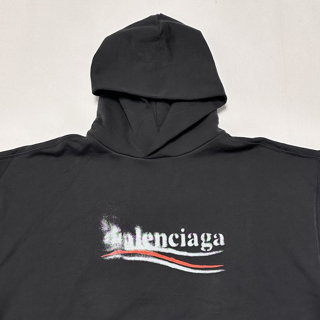 Balenciaga Logo Hoodies 'Black'（767877TQVI71569）