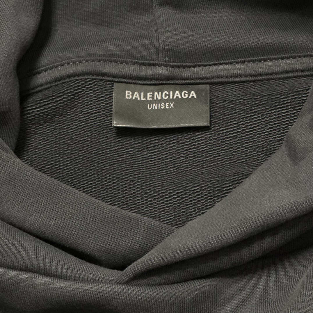 Balenciaga Logo Hoodies 'Black'（767877TQVI71569）
