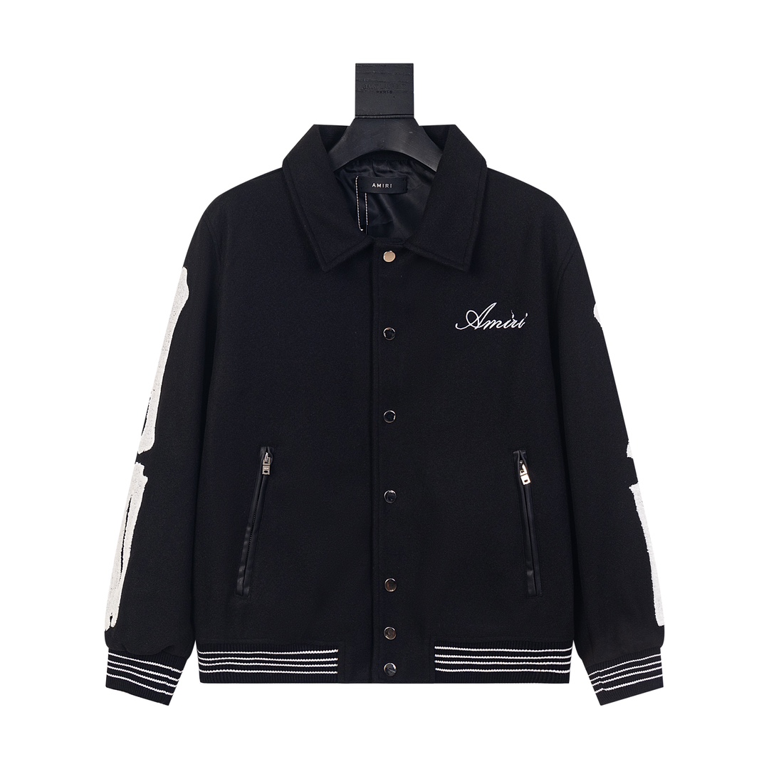 Amiri Bones Varsity Jacket (PS22MOS002）