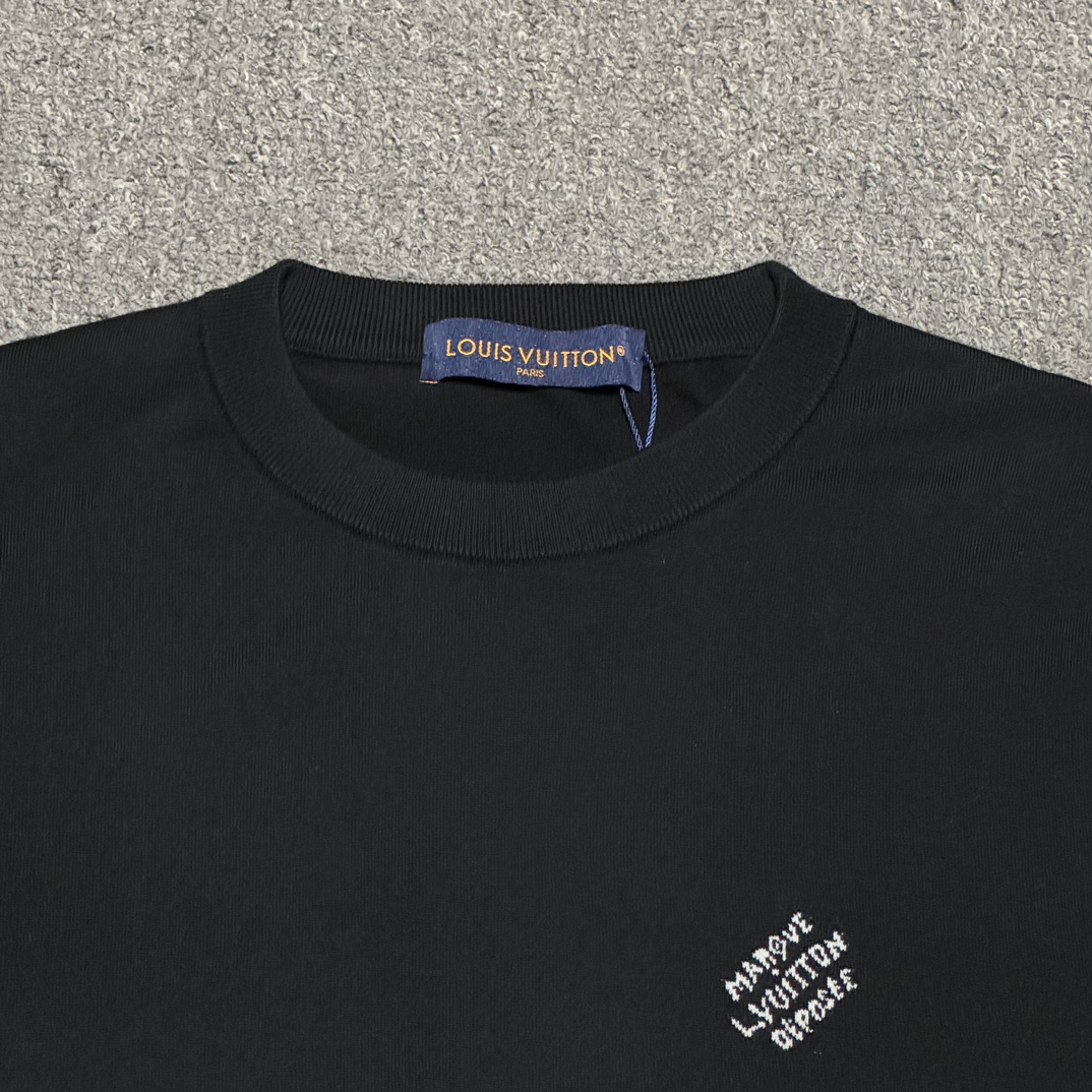 Tyler, The Creator x Louis Vuitton Long Sleeved Cotton Crewneck "Noir"（1AFQSN）
