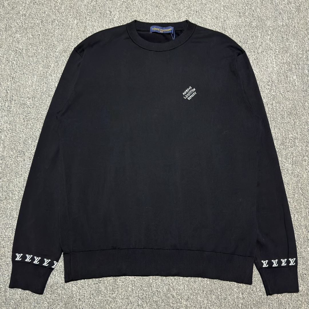 Tyler, The Creator x Louis Vuitton Long Sleeved Cotton Crewneck "Noir"（1AFQSN）