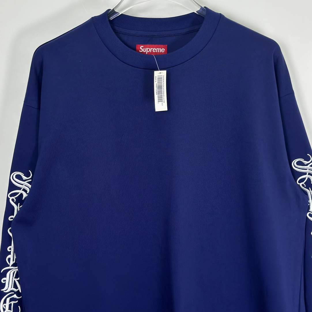 Supreme Old English L/S Top "Navy"（SUP-FW24-058）