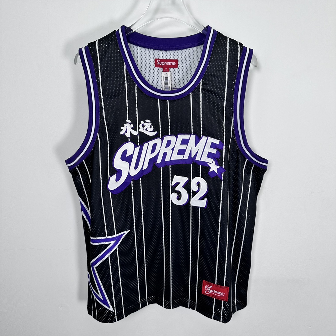 Supreme Star Basketball Jersey 'Black White' (SUP-SS24-285）
