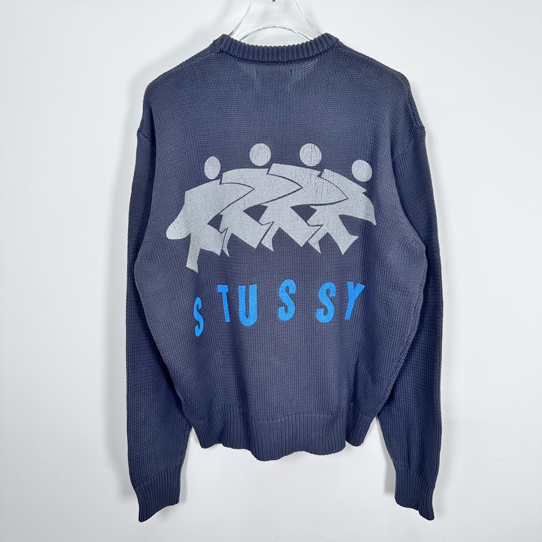 Stussy Surfman Icon Cotton Linen Crew Dusty Blue(117233 Stussy Surfman Icon Cotton Linen Crew Dusty Blue(117233