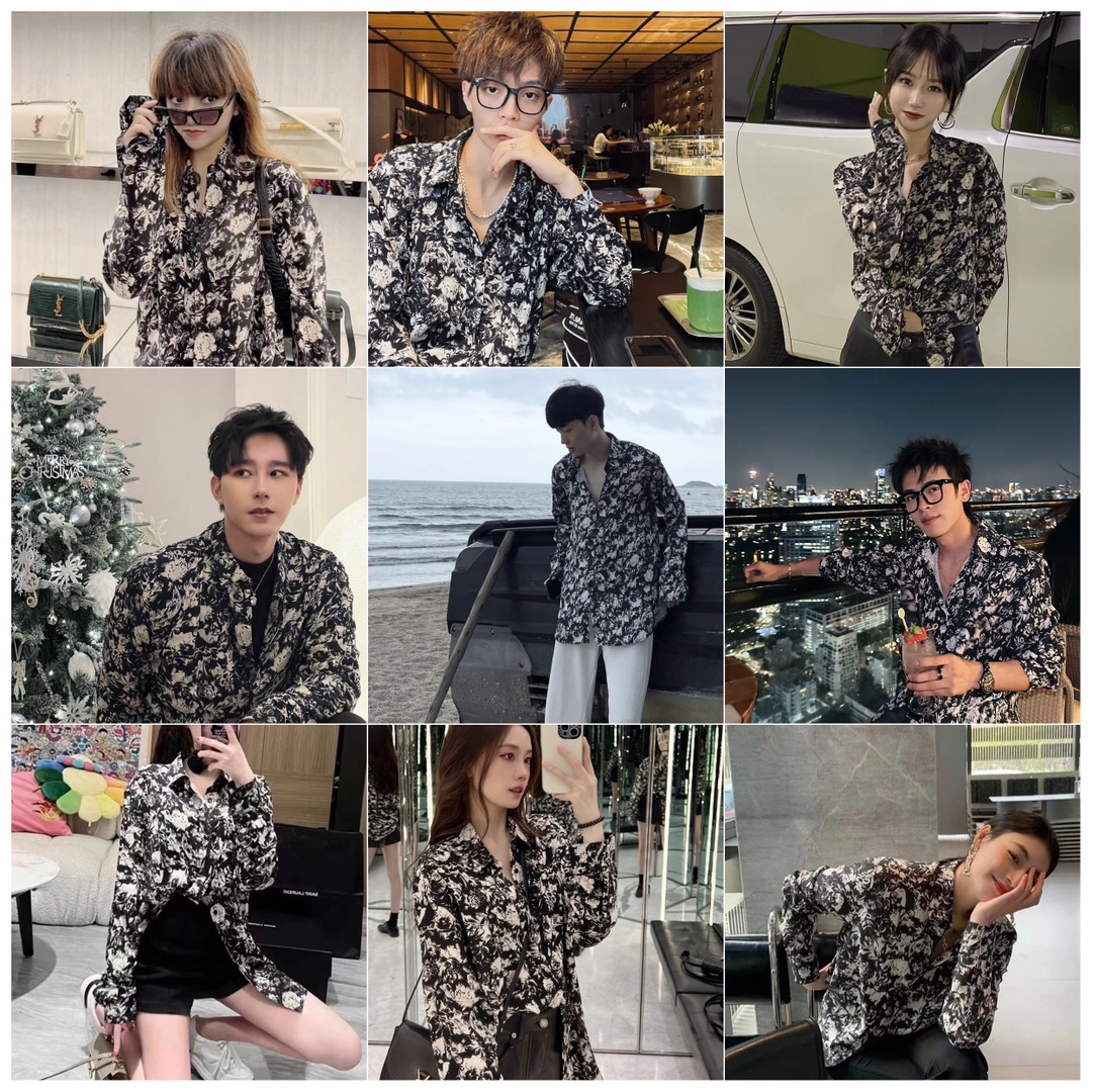  Saint Laurent printed shirt（646850Y2E341095）