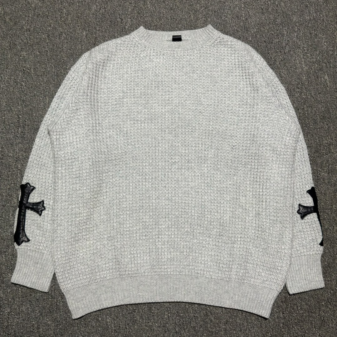 Chrome Hearts Leather Cross Patch Cashmere (CH-104316903）