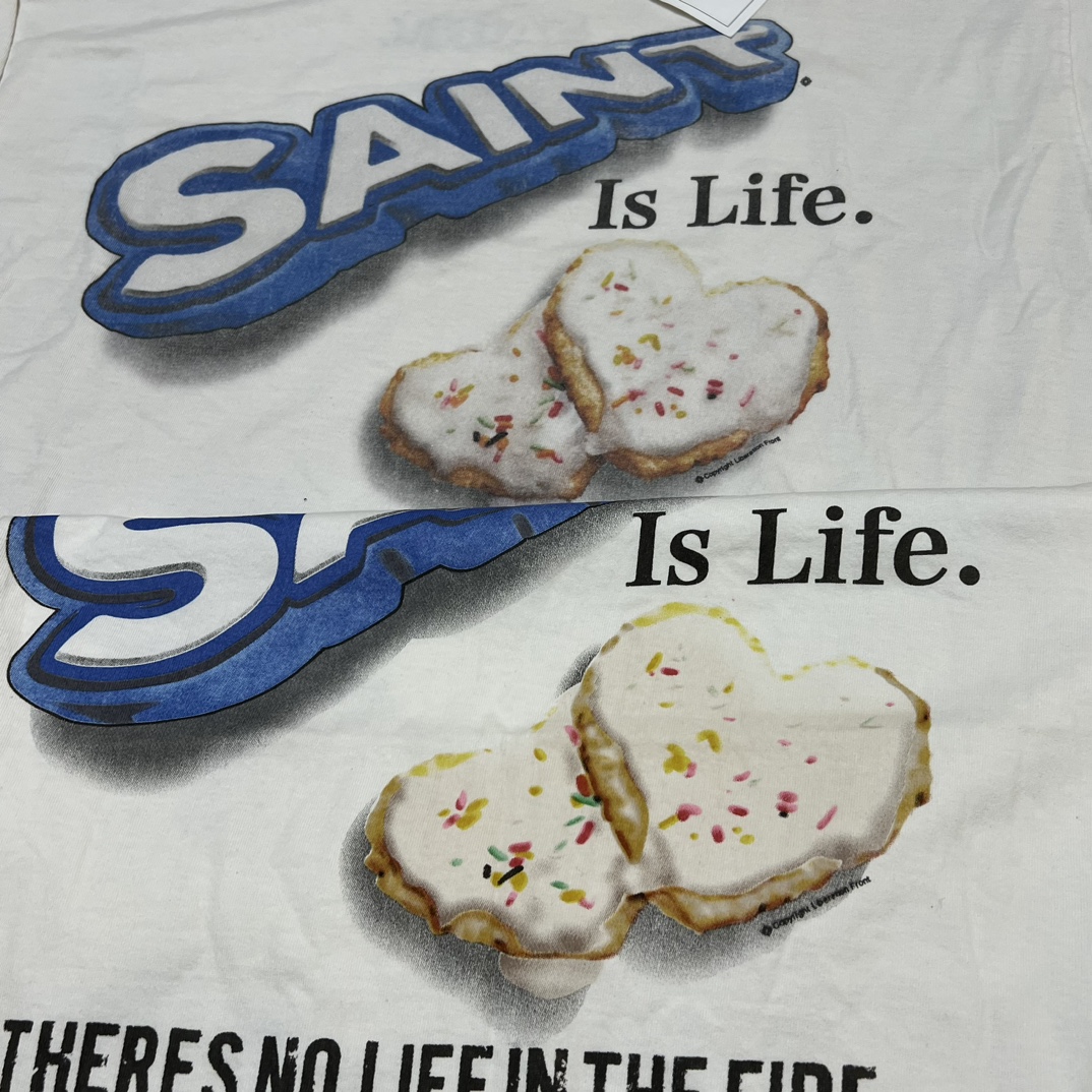 SAINT Mxxxxxx x Shermer LS Tee_Heart Ckie "White"(SM-YS1-0000-C39）