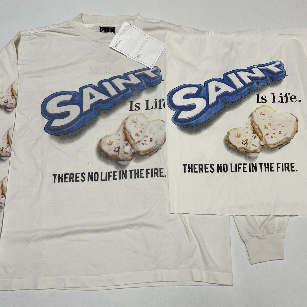 SAINT Mxxxxxx x Shermer LS Tee_Heart Ckie "White"(SM-YS1-0000-C39）