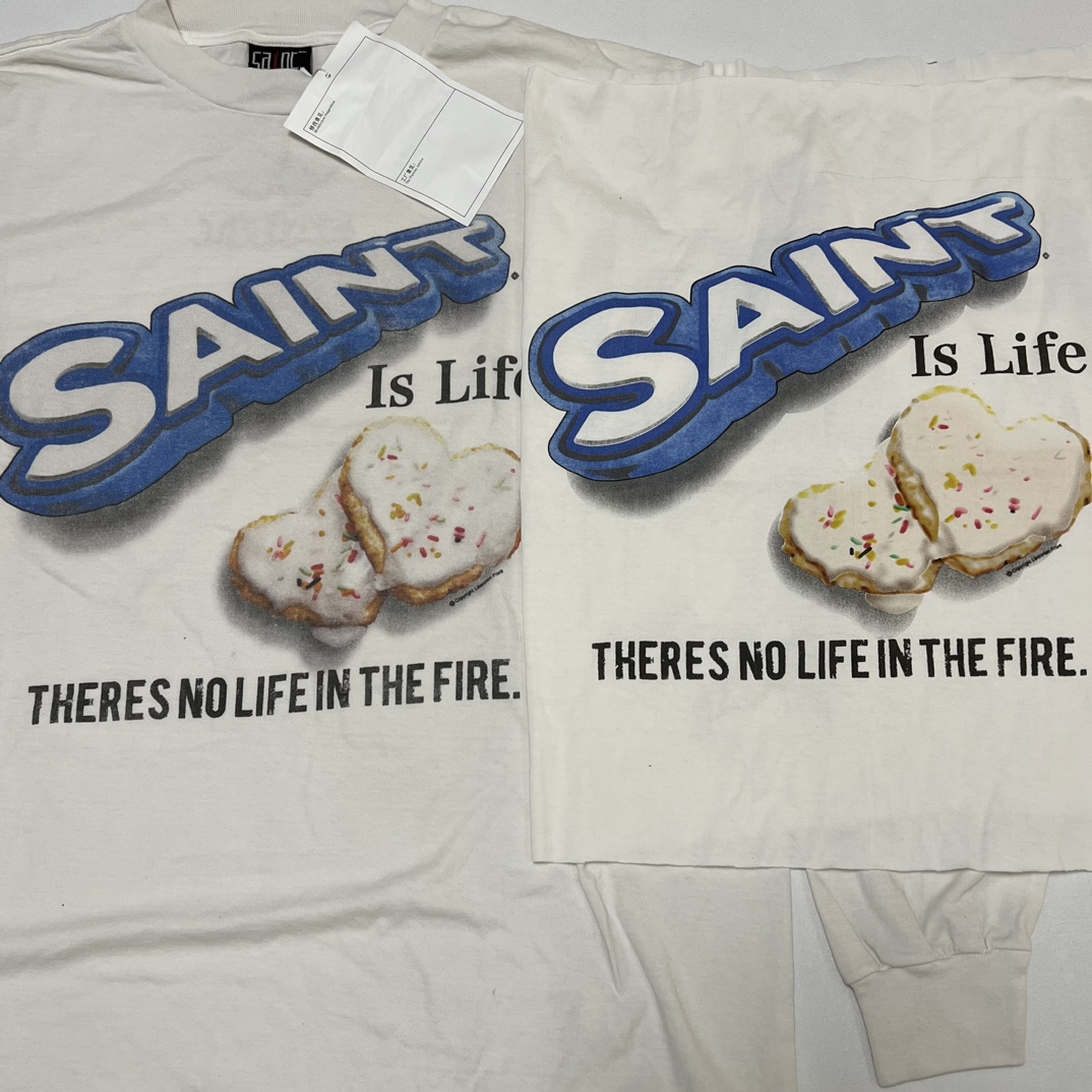 SAINT Mxxxxxx x Shermer LS Tee_Heart Ckie "White"(SM-YS1-0000-C39）
