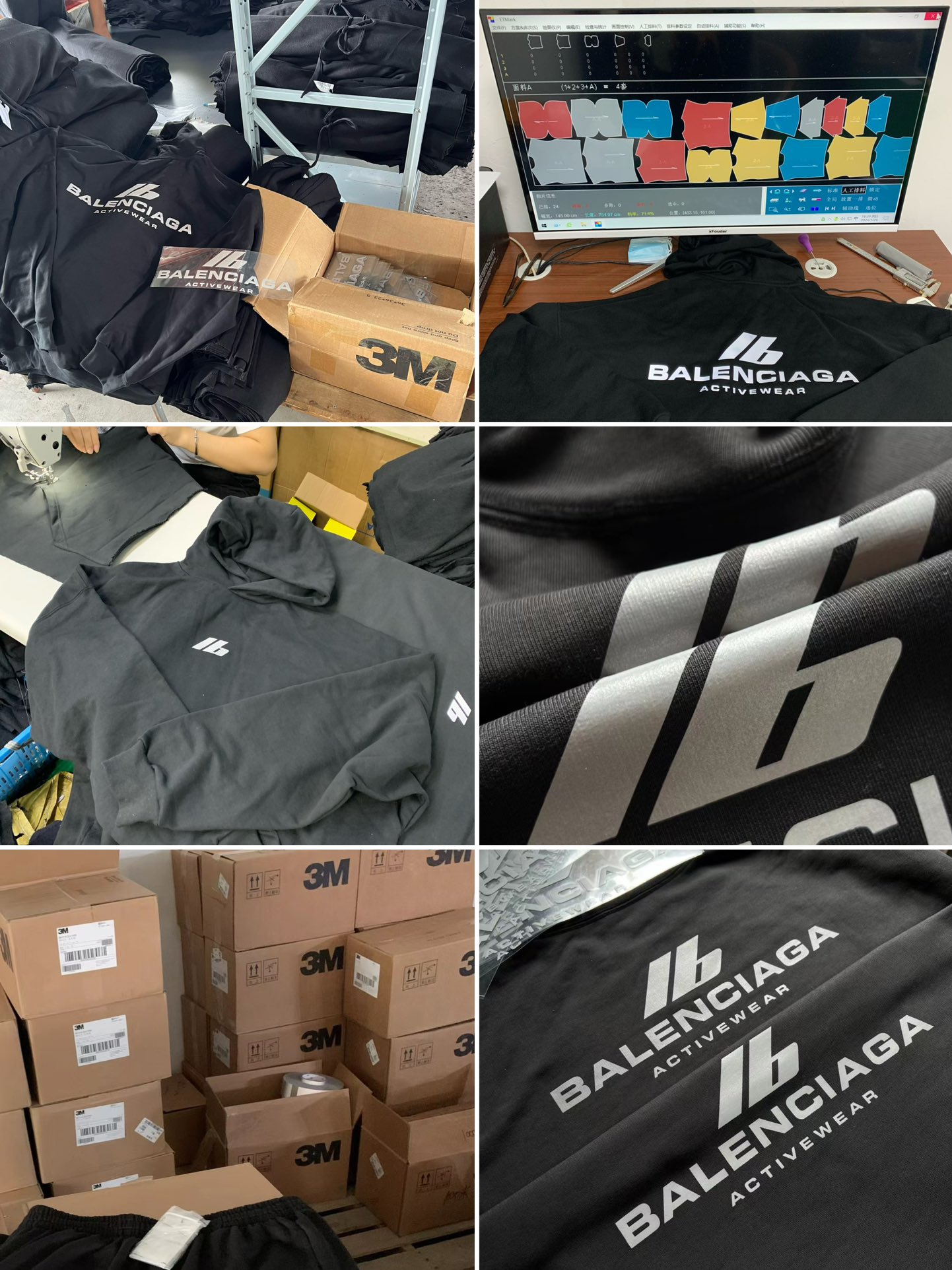 Balenciaga IB reflective lettering hoodie(739024TQVT81083）