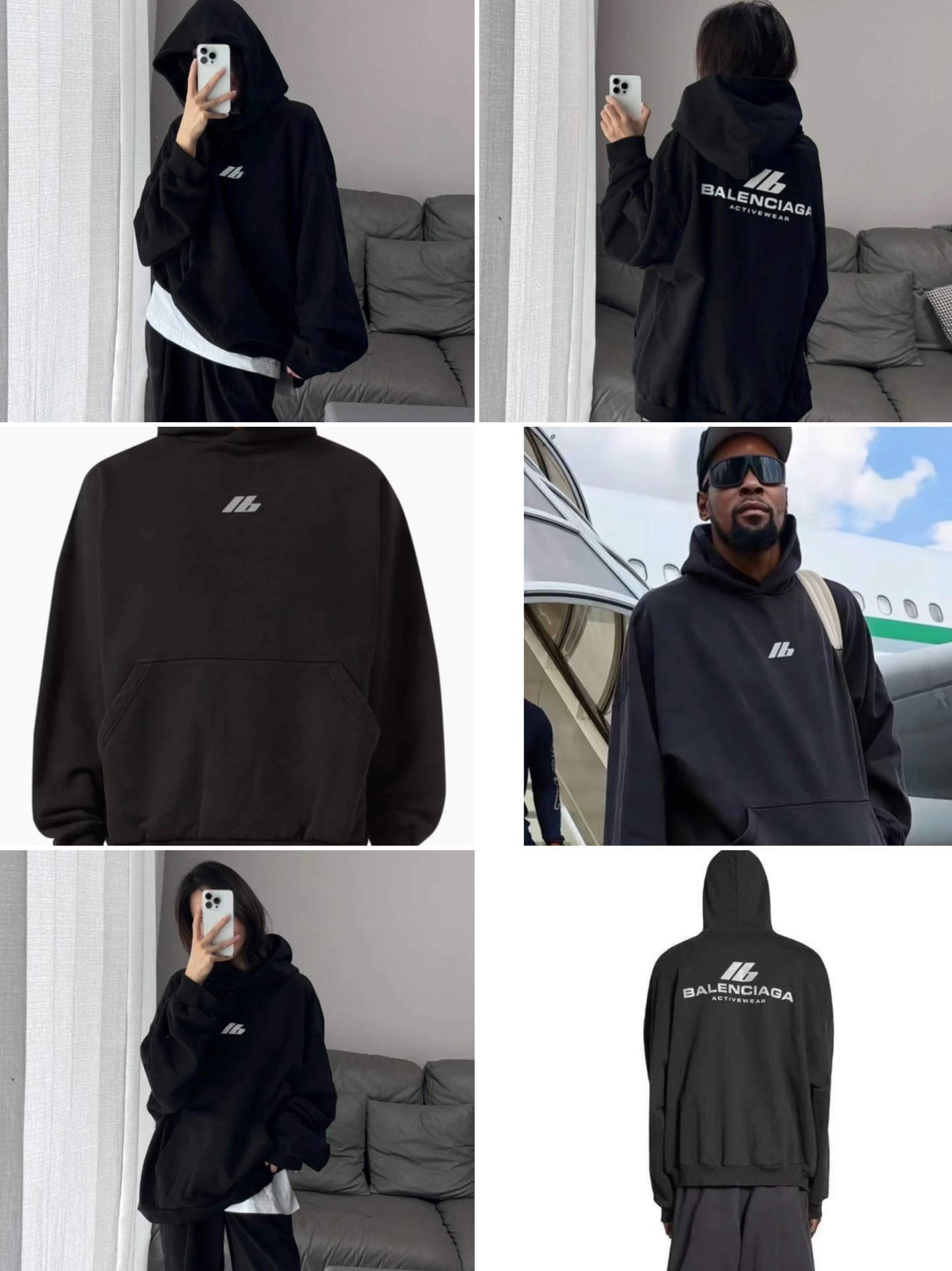 Balenciaga IB reflective lettering hoodie(739024TQVT81083）
