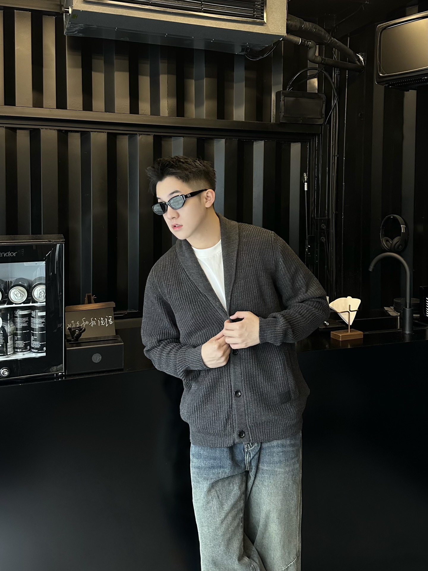 Louis Vuitton cashmere blend shawl collar cardigan jacket（1AFWBQ）