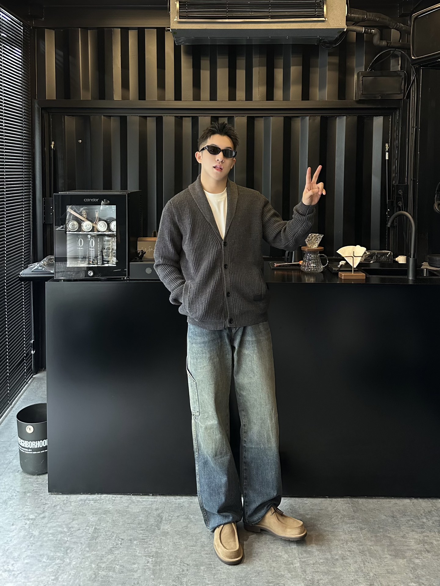 Louis Vuitton cashmere blend shawl collar cardigan jacket（1AFWBQ）