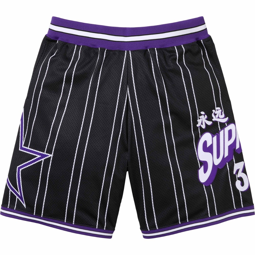 Supreme Star Basketball Shorts 'Black White'(SUP-SS24-287）