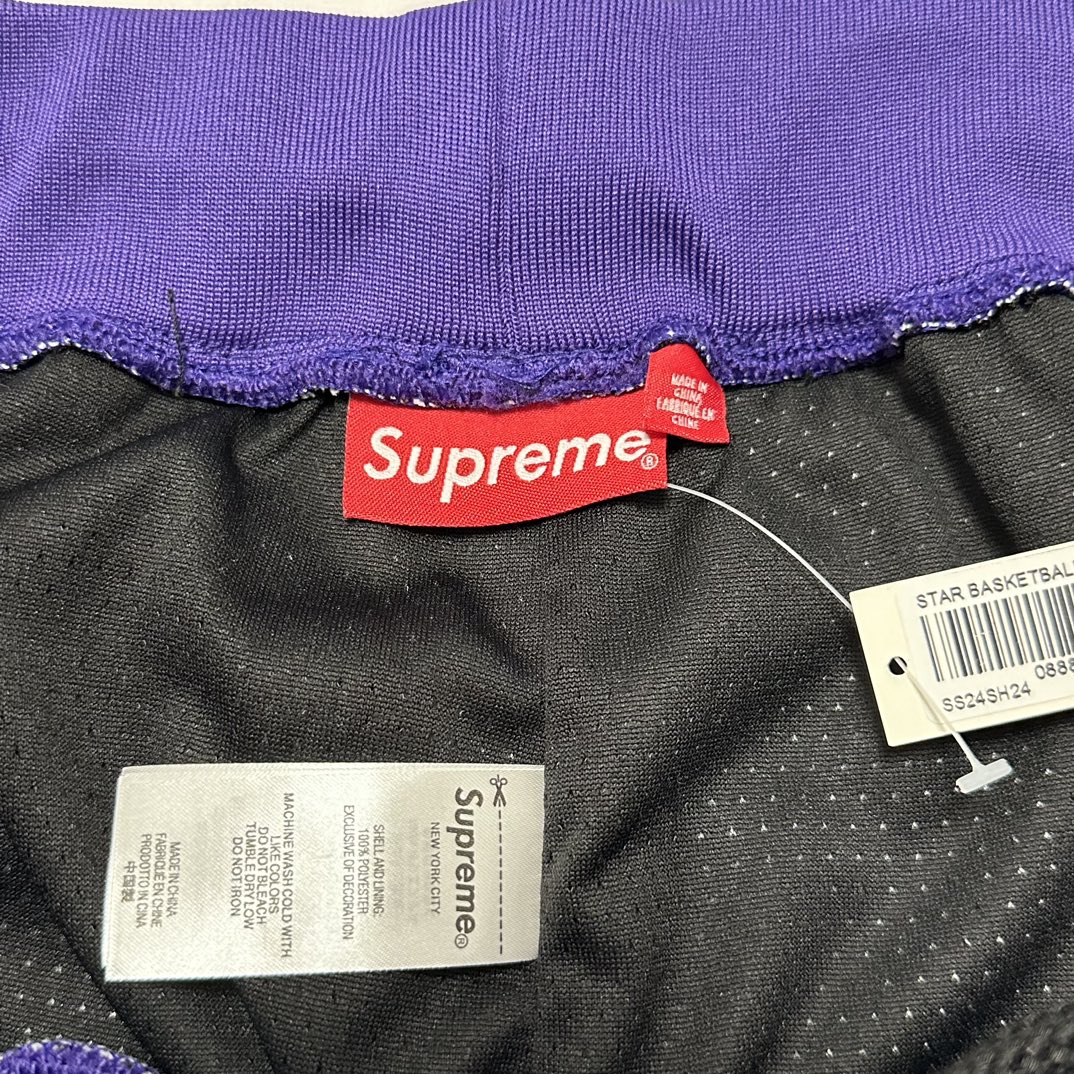 Supreme Star Basketball Shorts 'Black White'(SUP-SS24-287）
