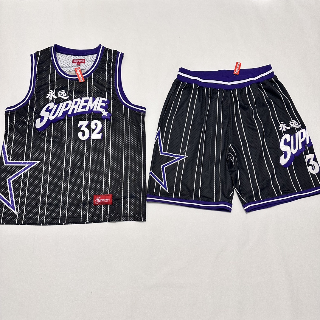 Supreme Star Basketball Shorts 'Black White'(SUP-SS24-287）