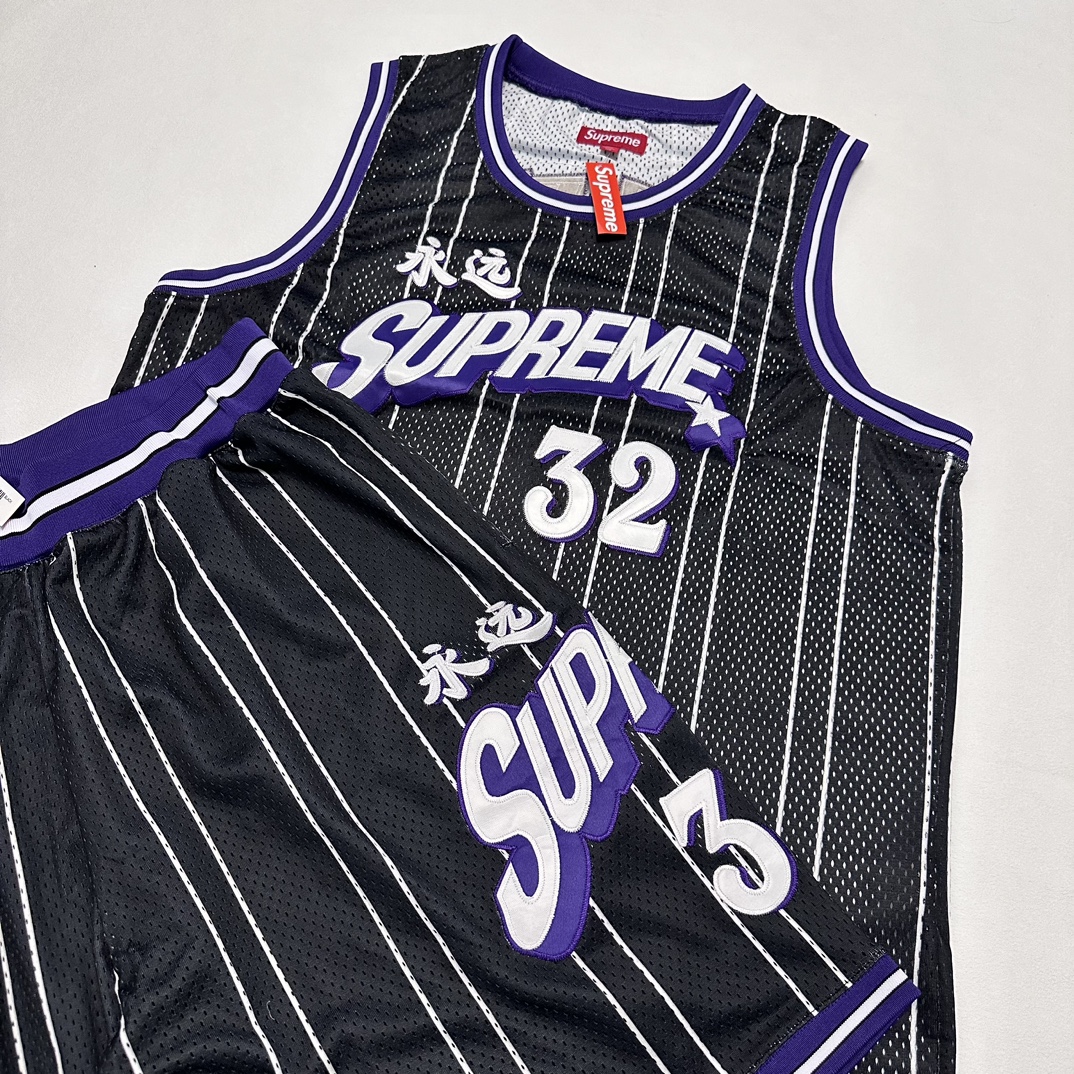 Supreme Star Basketball Shorts 'Black White'(SUP-SS24-287）