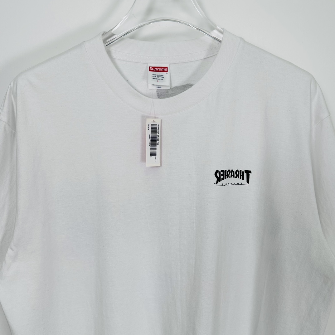 Supreme x Thrasher Cross Tee "White"（SUP-FW24-121-2）