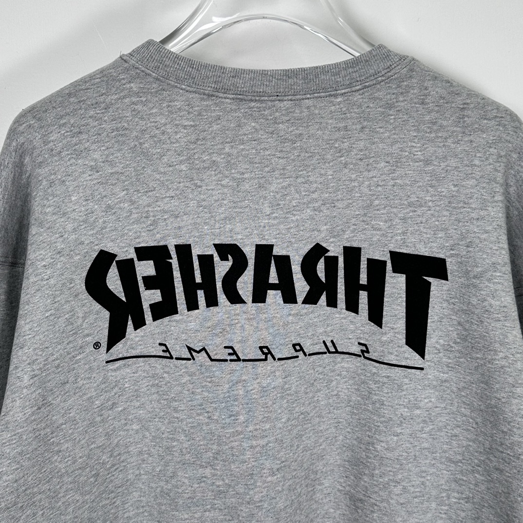 Supreme x Thrasher Crewneck "Heather Grey" (SUP-FW24-126-2）