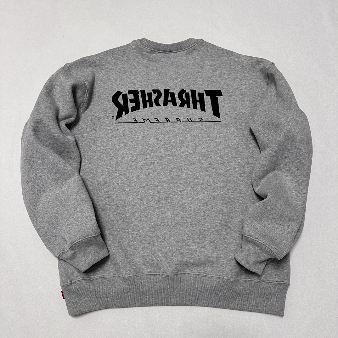 Supreme x Thrasher Crewneck "Heather Grey" (SUP-FW24-126-2）