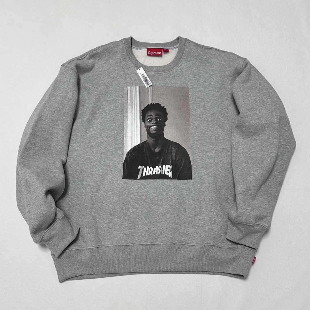 Supreme x Thrasher Crewneck "Heather Grey" (SUP-FW24-126-2）