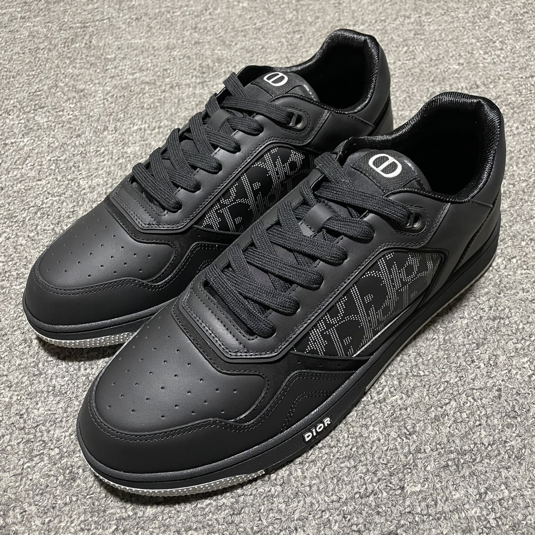 Dior B27 Low Black Dior Oblique Galaxy Leather Grey（3SN272ZPR_H969）