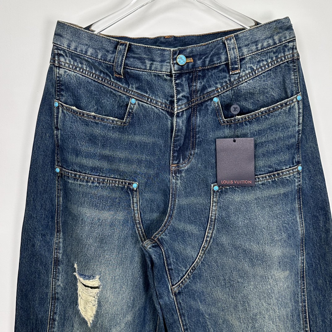 LOUIS VUITTON Washed denim workwear pants（1AFWYW）