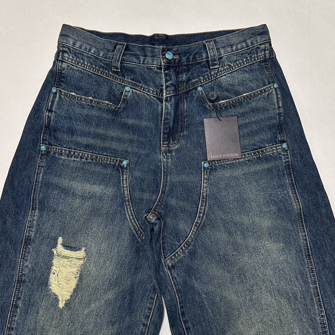LOUIS VUITTON Washed denim workwear pants（1AFWYW）