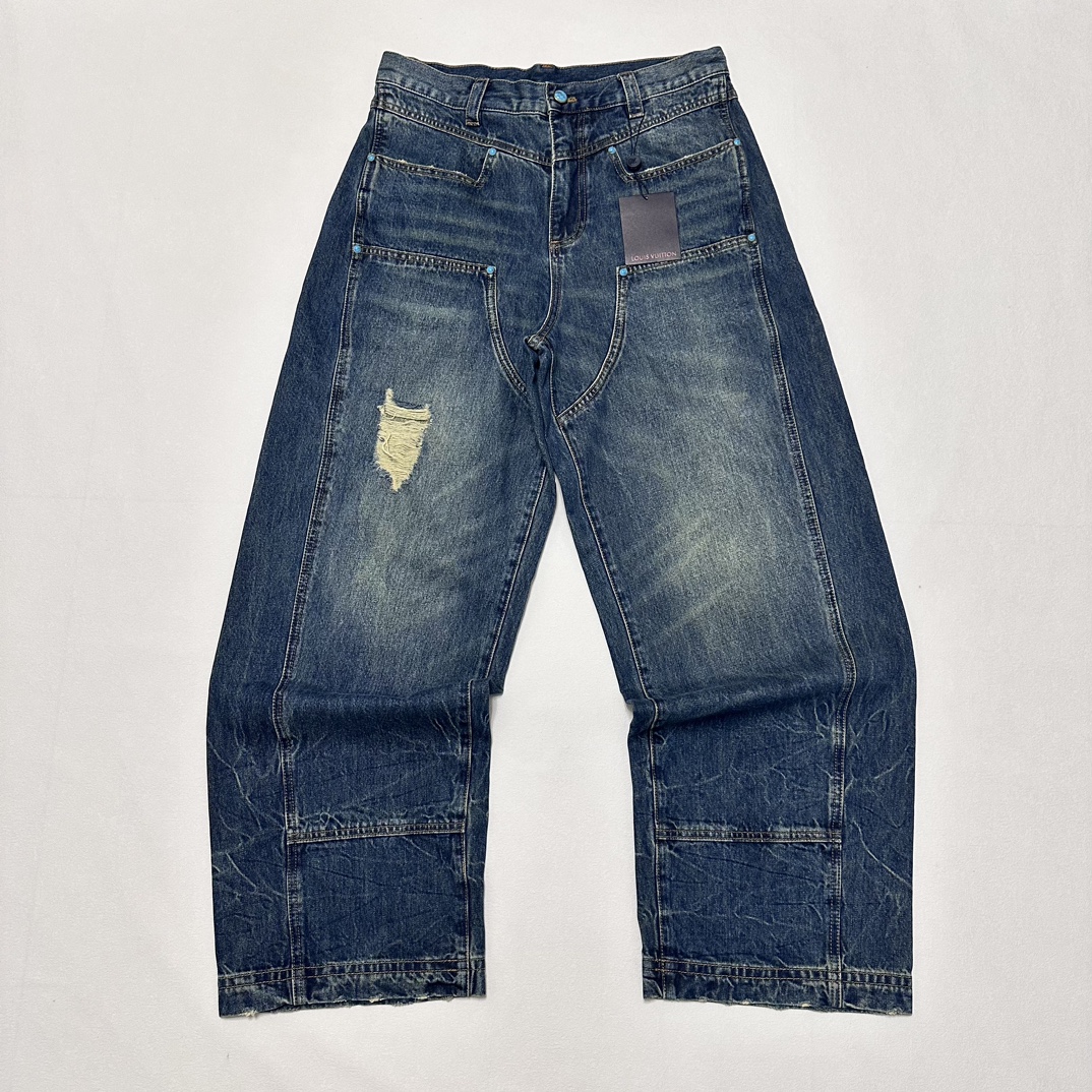 LOUIS VUITTON Washed denim workwear pants（1AFWYW）