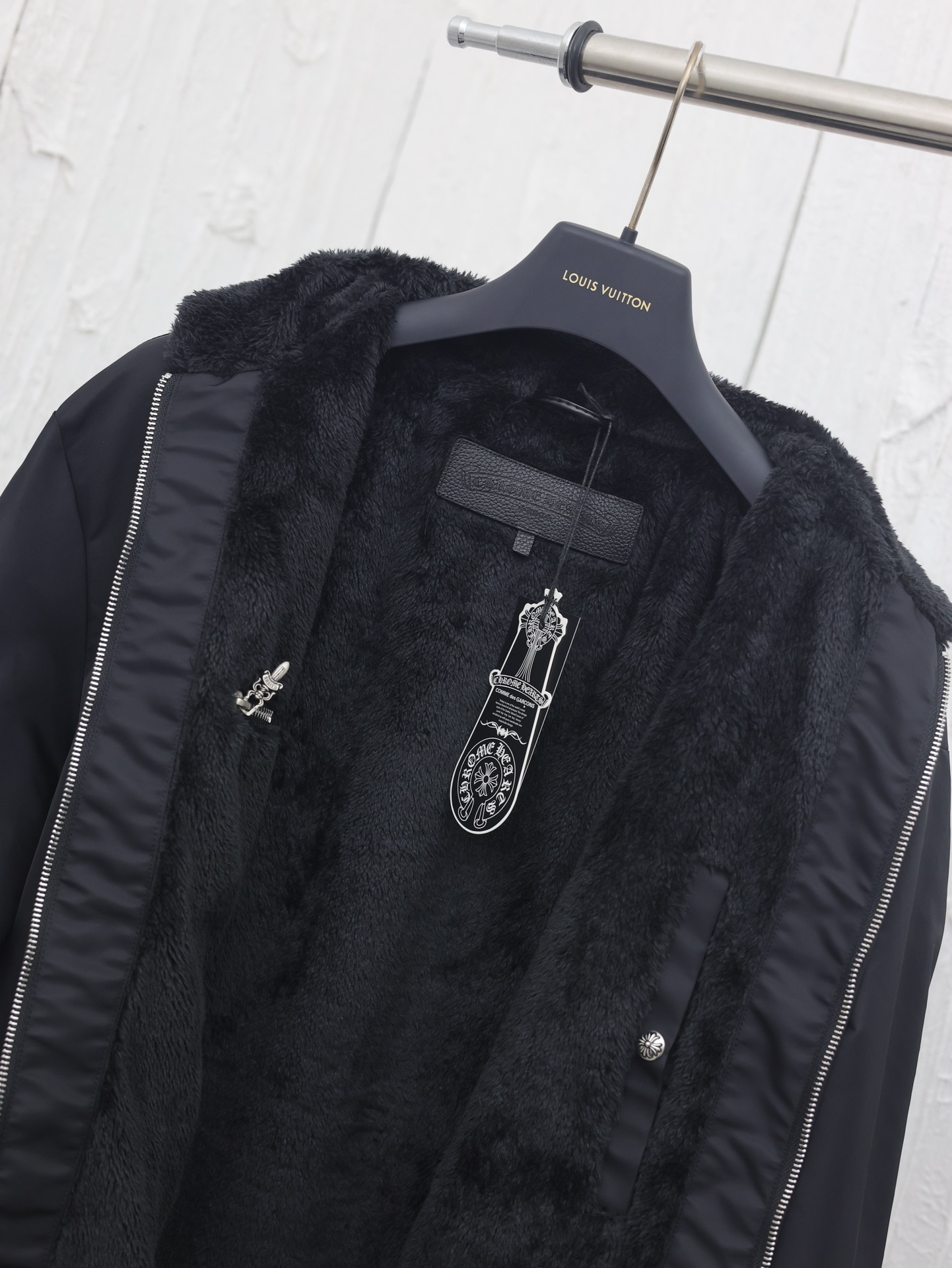 Chrome Hearts Cobra 3 Cemetery Cross Patch Nylon Racing Jacket "Black/White/Red" (CH-2024-1000）