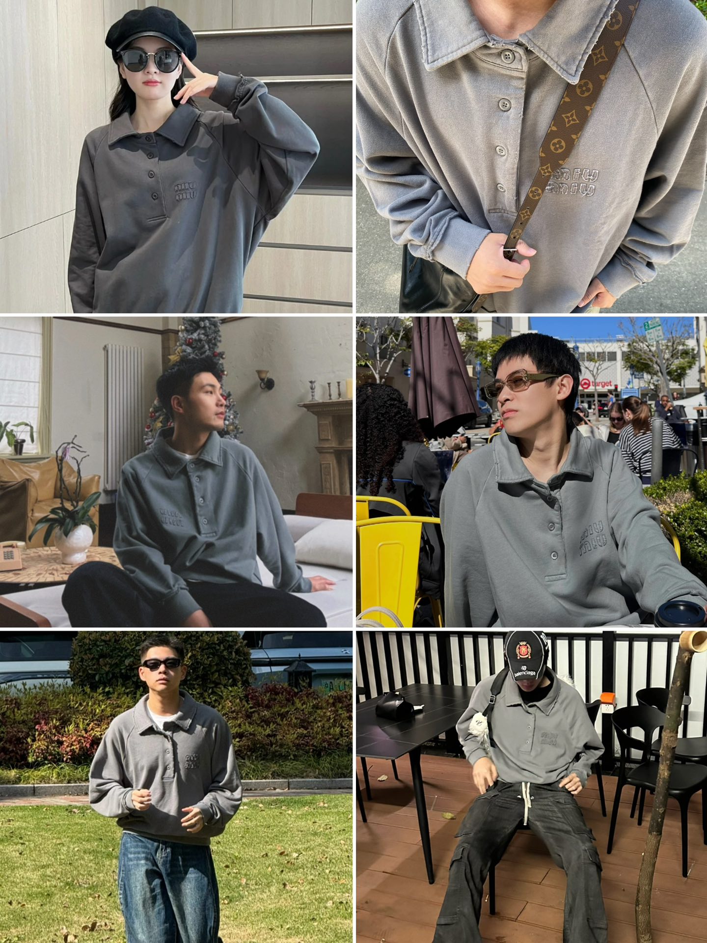 MIU MIU Sweatshirt Women's Iron Gray（MJL914-137J-F0627-S-231）