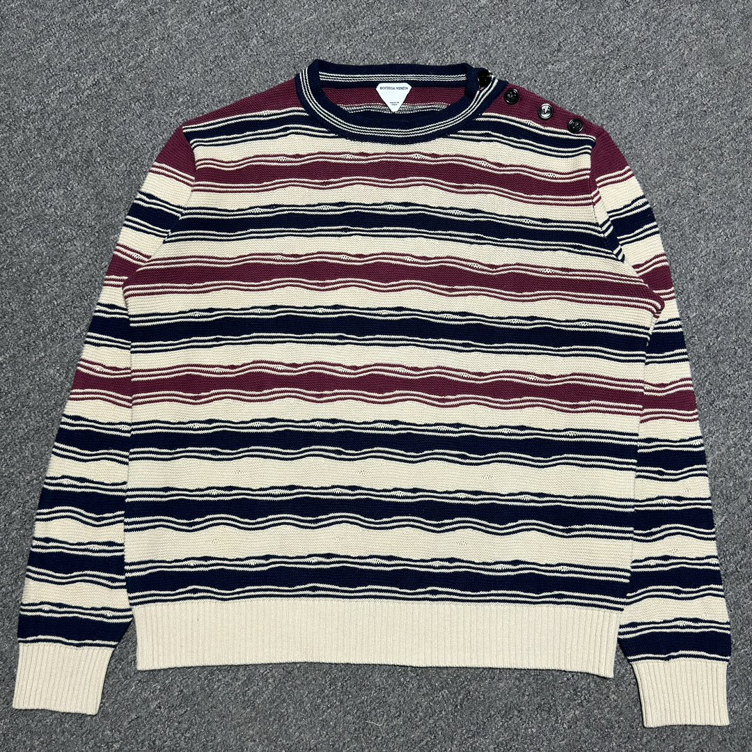 Bottega Veneta Distorted Stripe Linen & Cotton Sweater（5001076482）