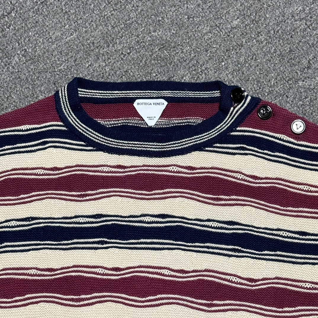 Bottega Veneta Distorted Stripe Linen & Cotton Sweater（5001076482）