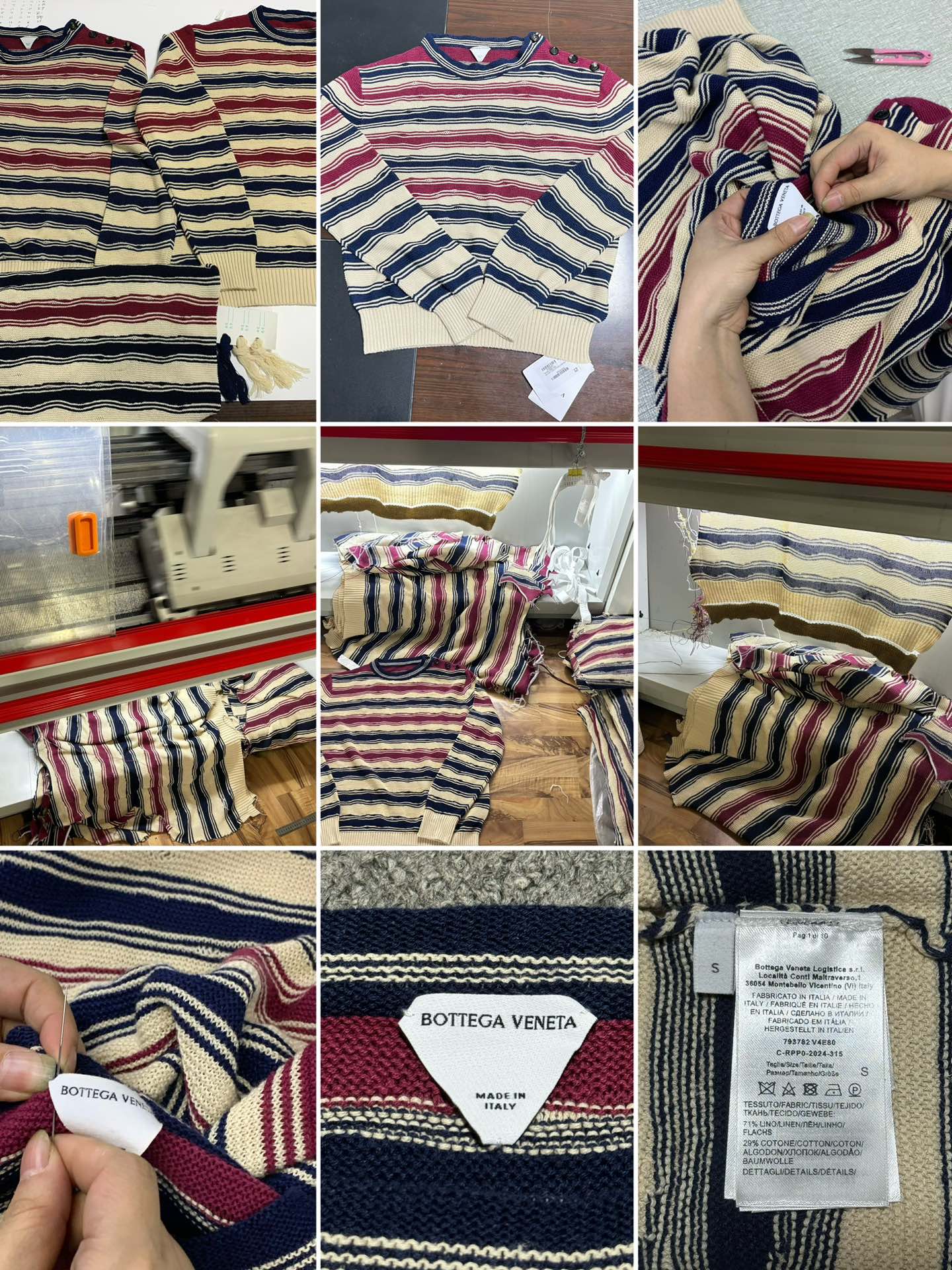 Bottega Veneta Distorted Stripe Linen & Cotton Sweater（5001076482）