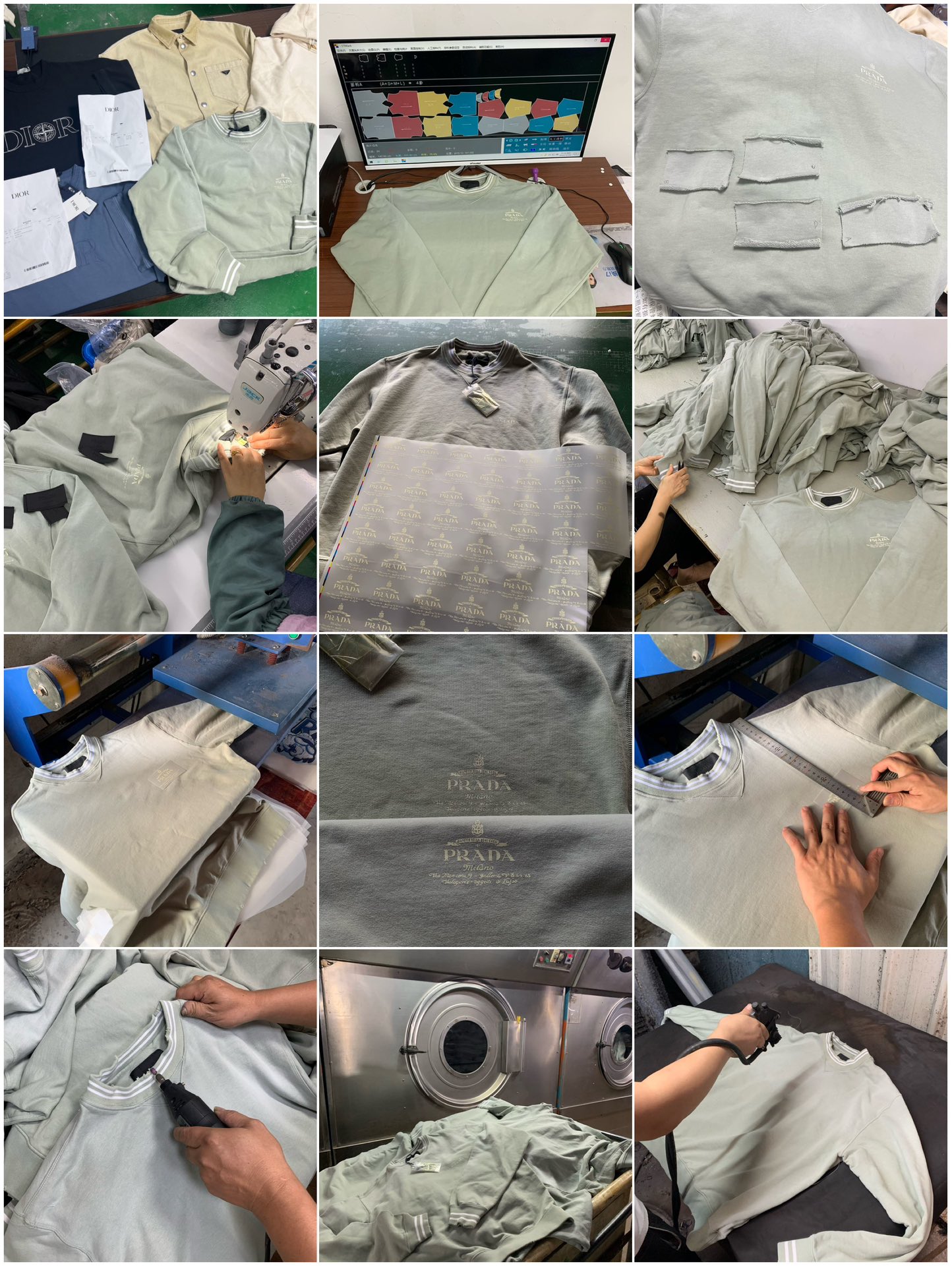  Prada Cotton sweatshirt (UJL69B-15CA-F0AQI-S-OOO）