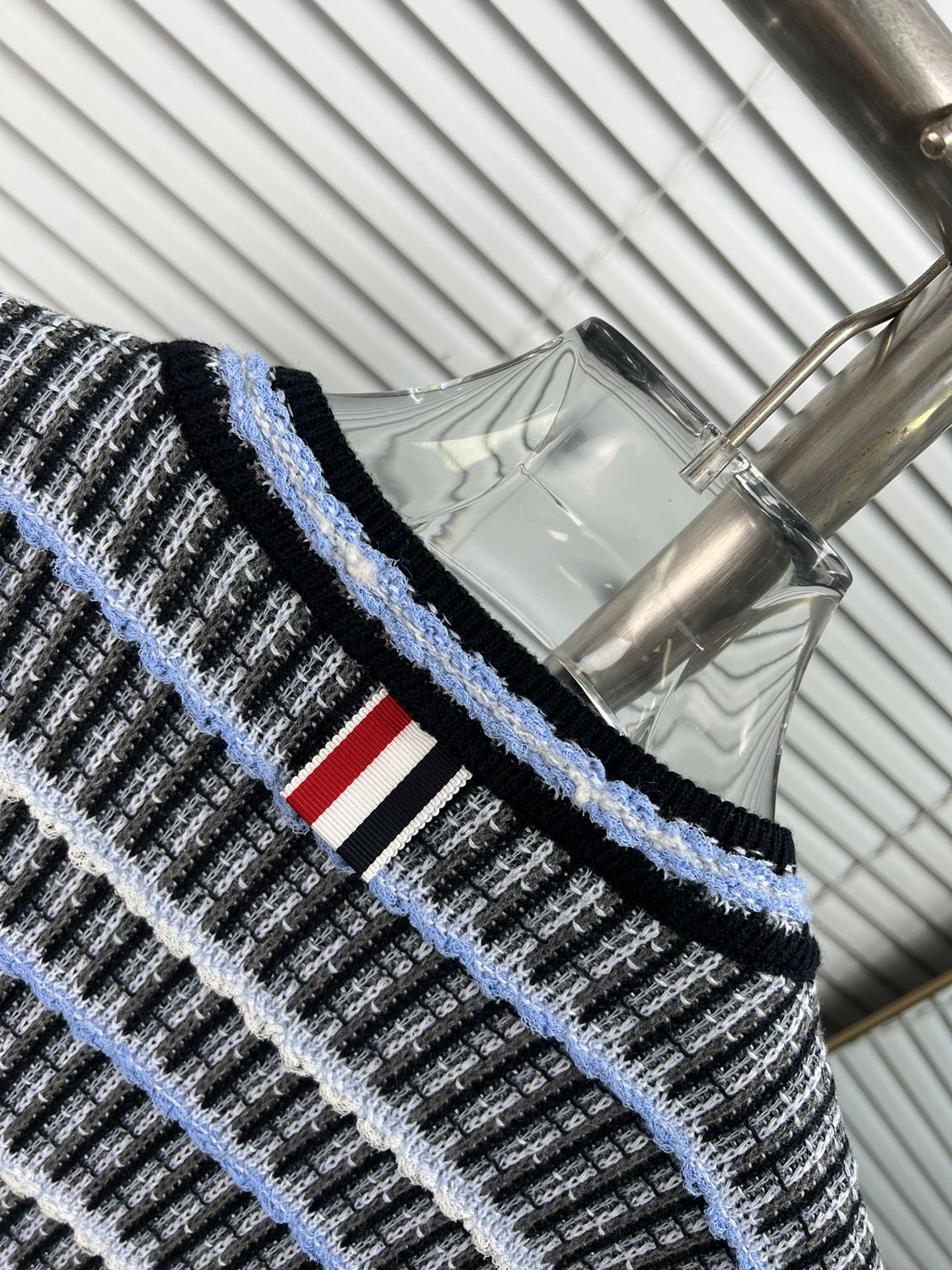 THOM BROWNE Cotton Linen Tweed Jacquard Cardigan (FKC582A-Y9032-415）