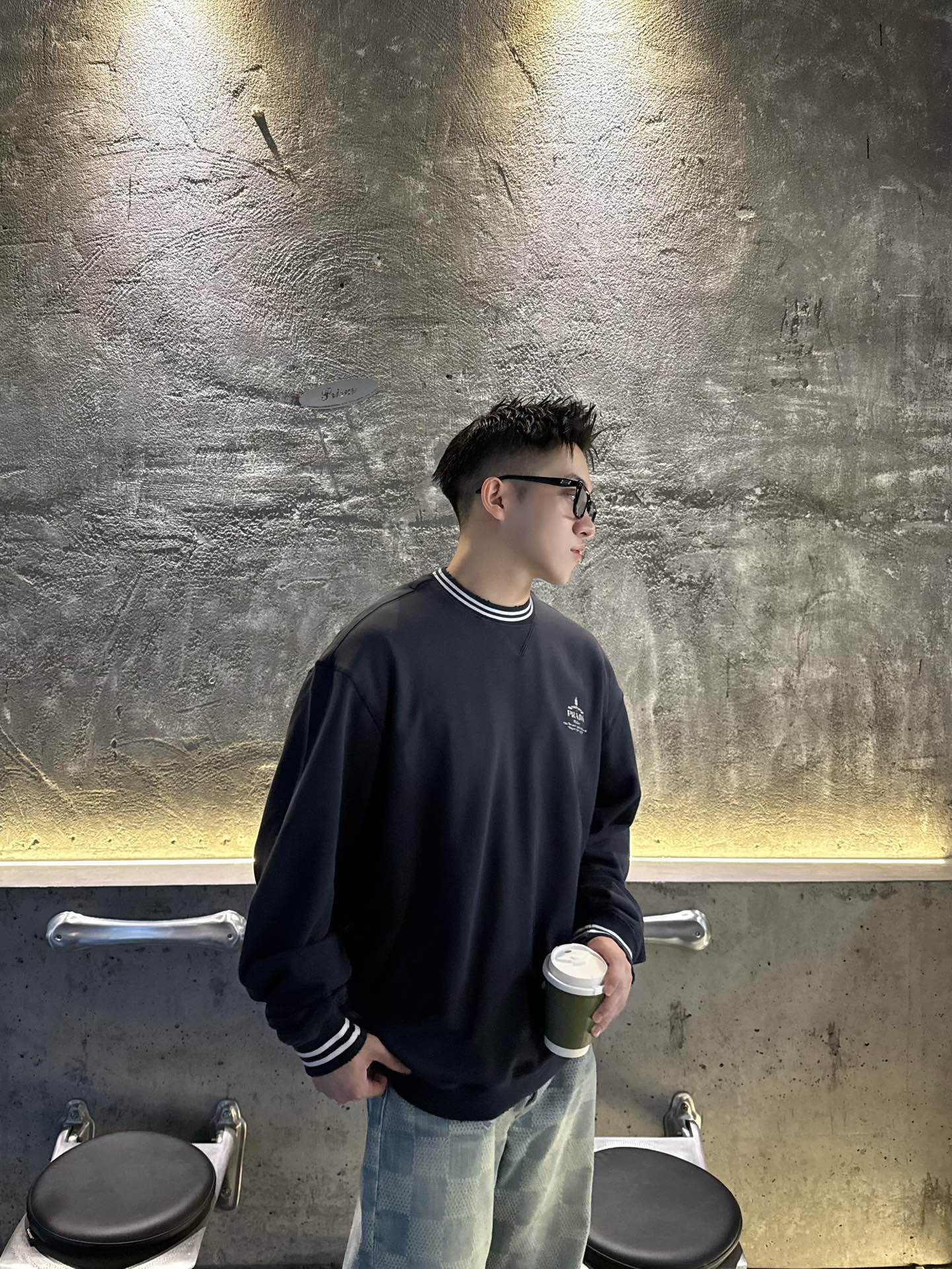 PRADA cotton sweatshirt (UJL69B_15CA_F0008_S_OOO）