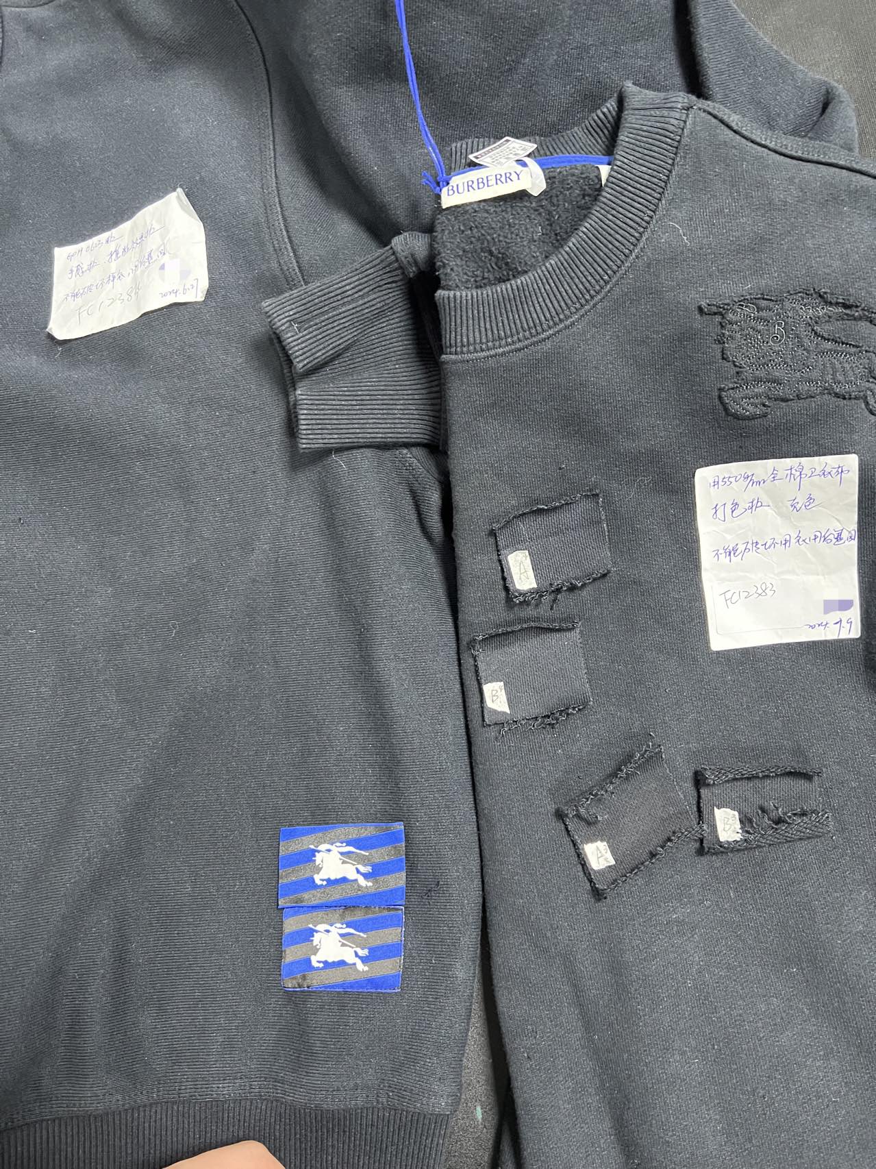 BURBERRY 24SS Black Cotton Oversized Sweat Top（80820931）