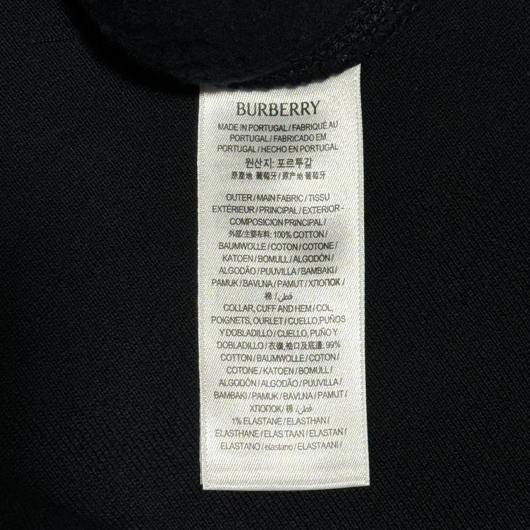 BURBERRY 24SS Black Cotton Oversized Sweat Top（80820931）