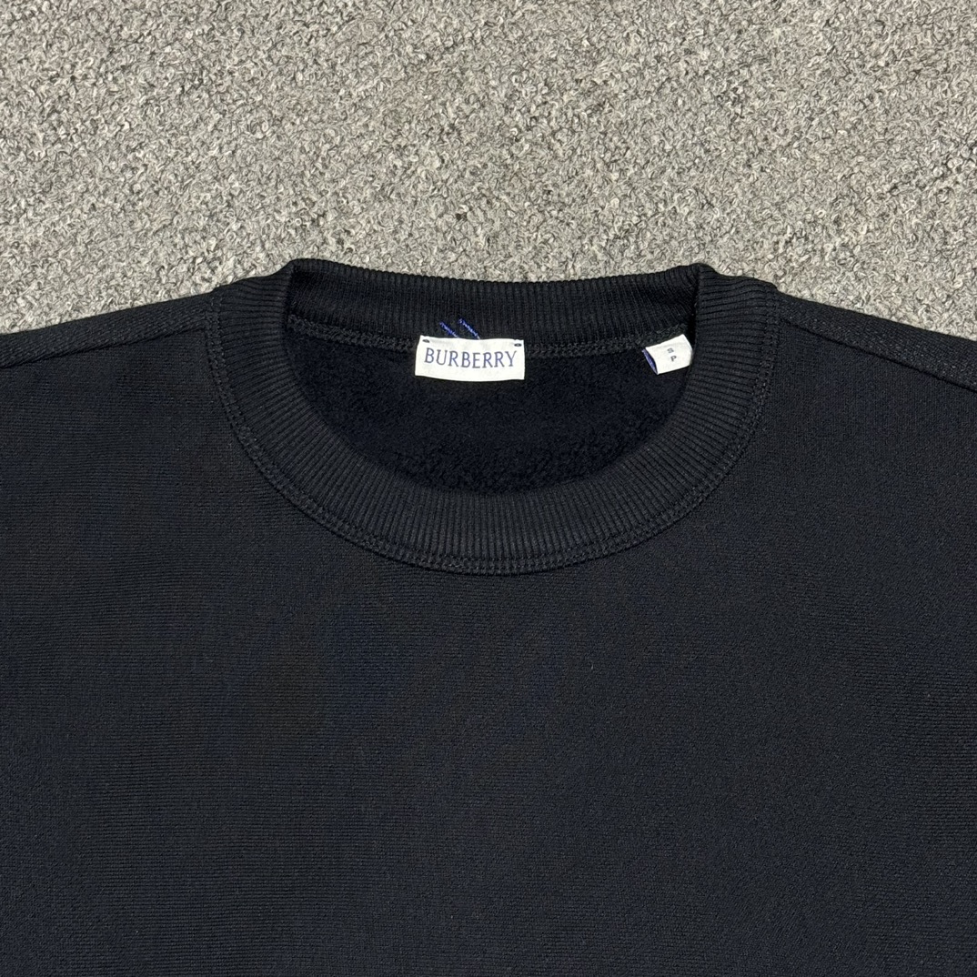 BURBERRY 24SS Black Cotton Oversized Sweat Top（80820931）