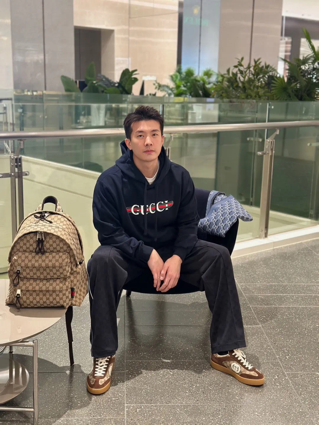 GUCCI printed cotton knitted hooded sweatshirt（788771-XJG59-4735）