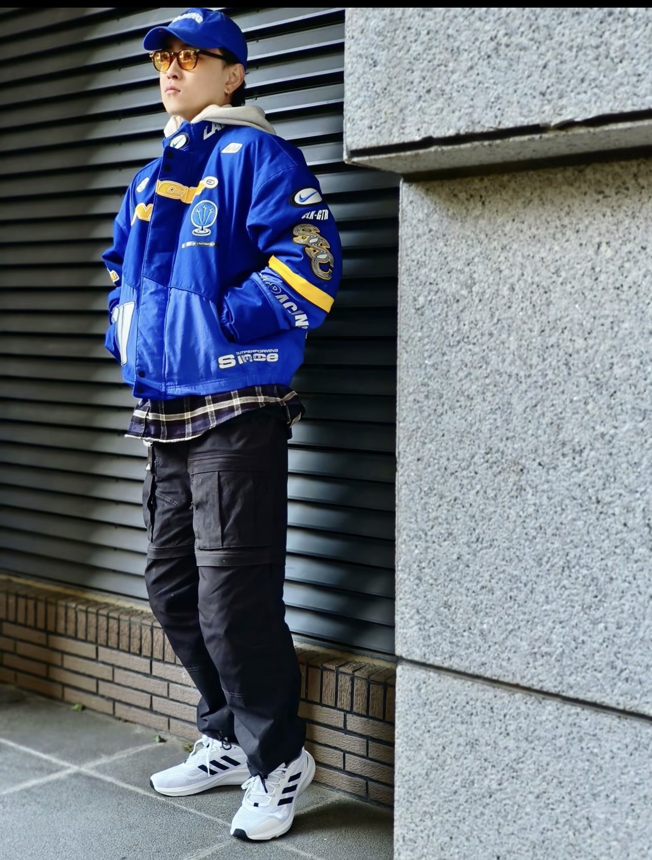 Thom Browne 4 Bar Raglan Sleeve Waffle Crew Sweat Navy