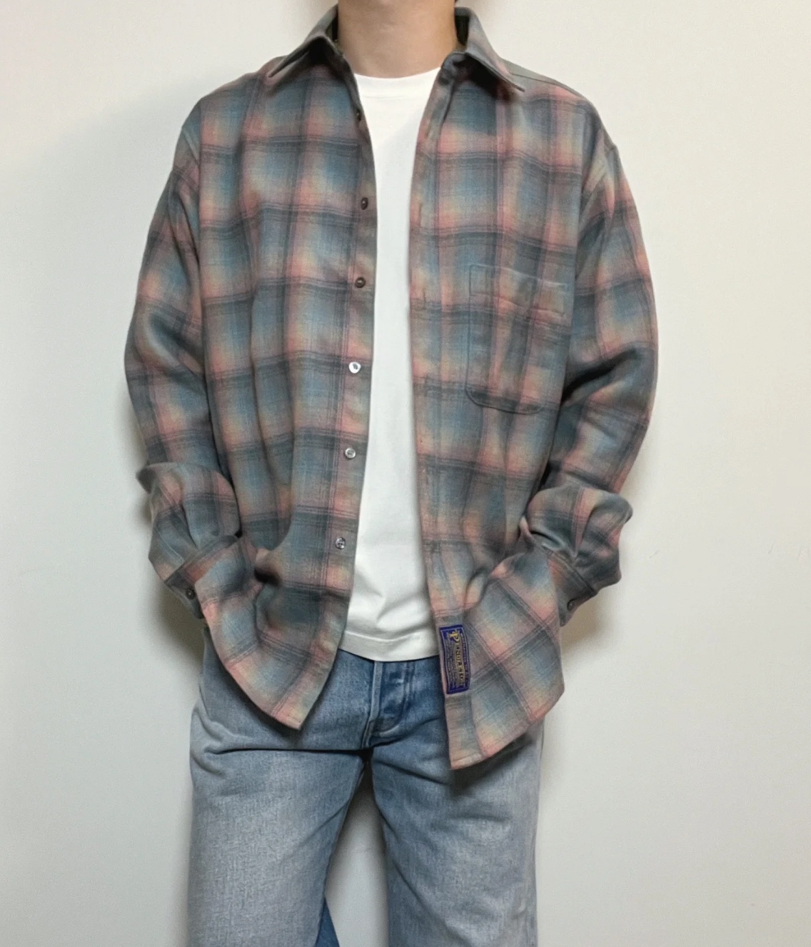 Maison Margiela Pendleton Oversized Shirt "Pink" (S67DT0010S78039001F）