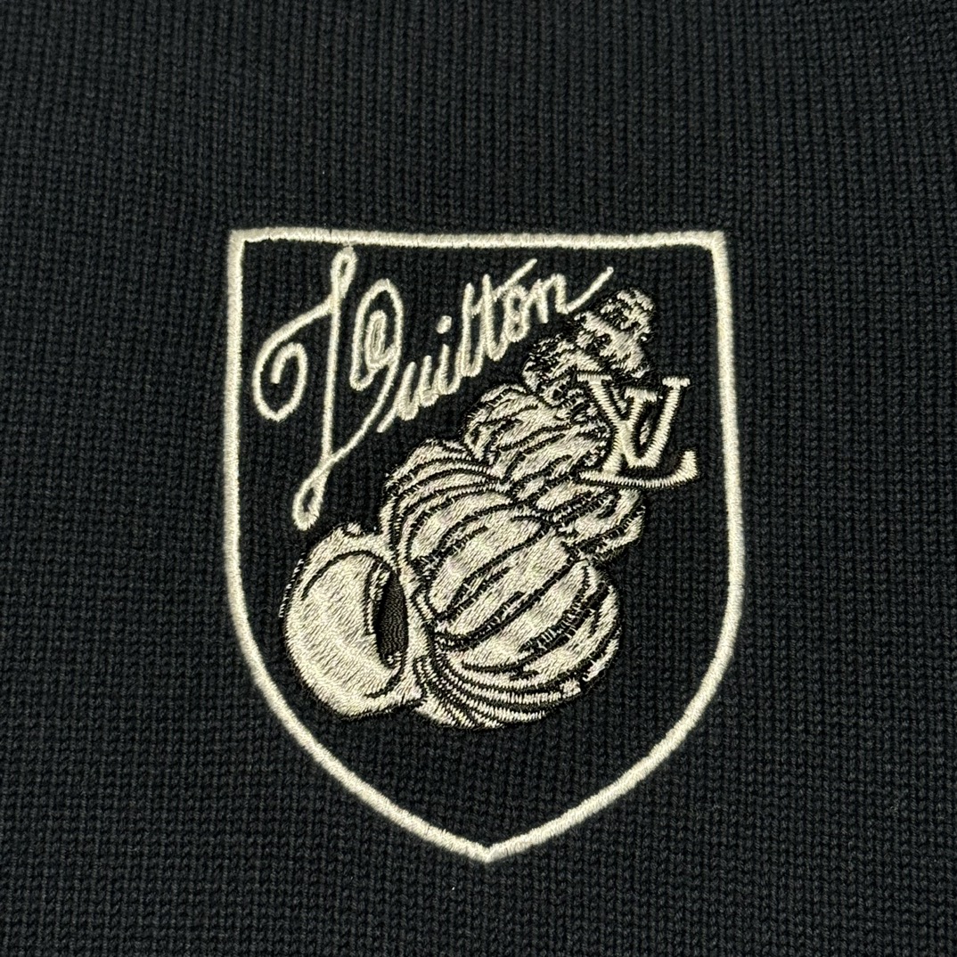 Louis Vuitton Embroidered cotton blend crew neck（1AFQQ3）