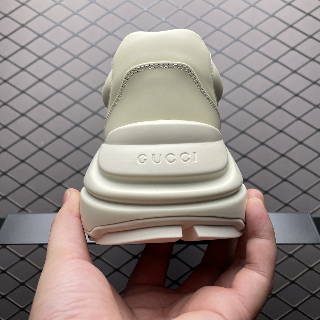 GUCCI Men's Rhyton sneaker in ivory leather（816179UPG009522）